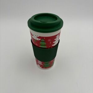 Unbranded Christmas Travel Mug Unisex OS Red Green Excellent Reusable Tumbler